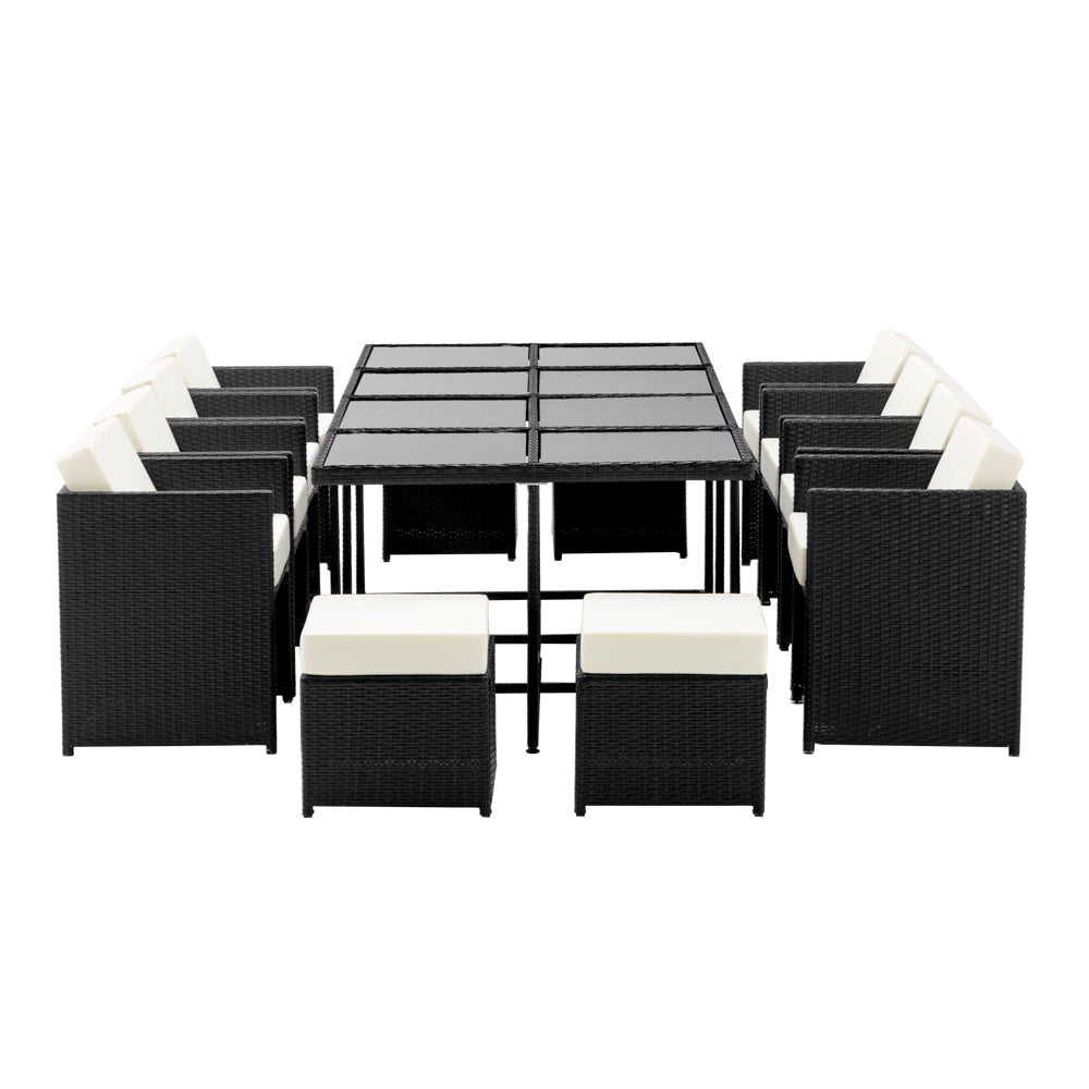 Gardeon 13 Piece Wicker Outdoor Dining Table Set-Furniture &gt; Dining-PEROZ Accessories