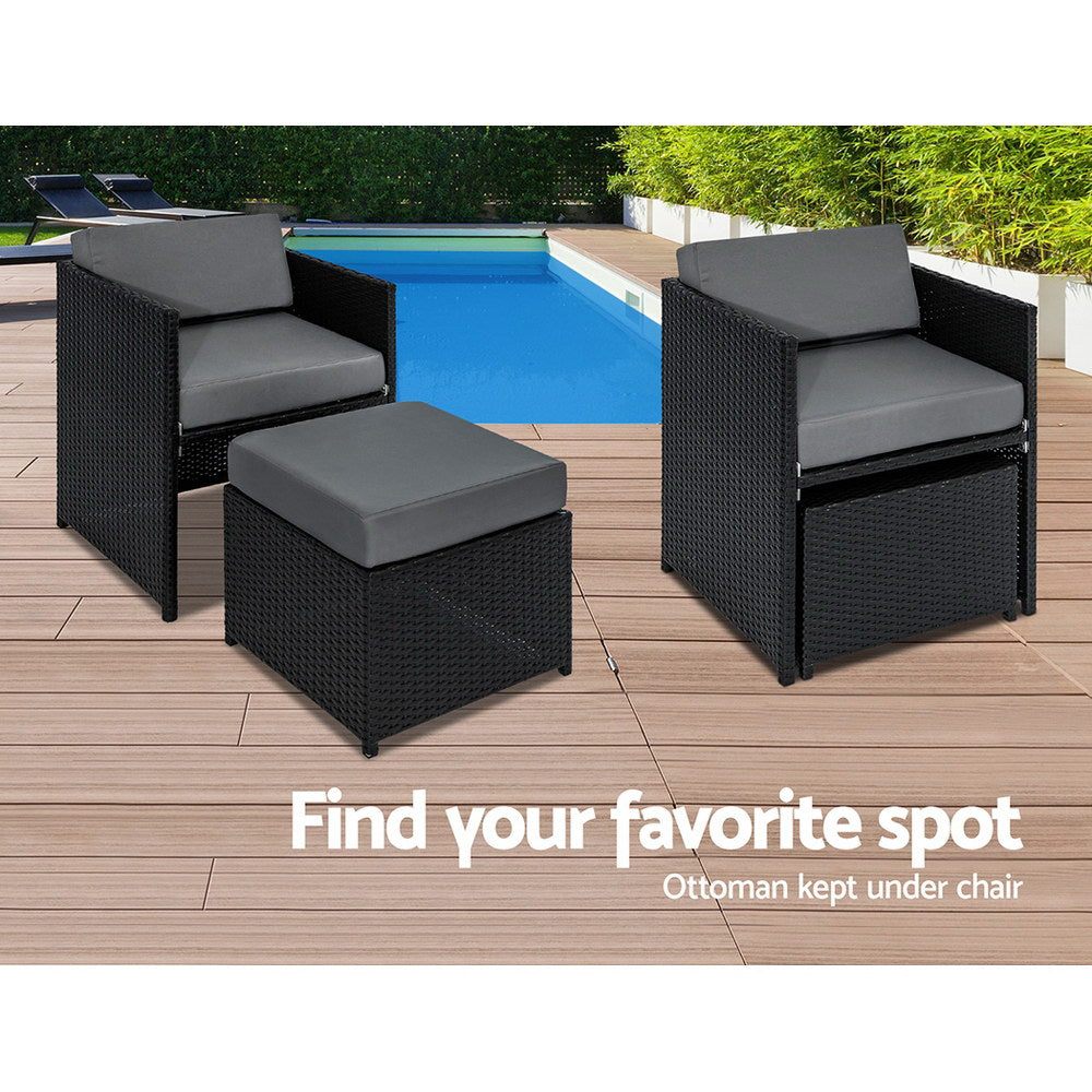 Gardeon 13 Piece Wicker Outdoor Dining Table Set-Furniture &gt; Dining-PEROZ Accessories