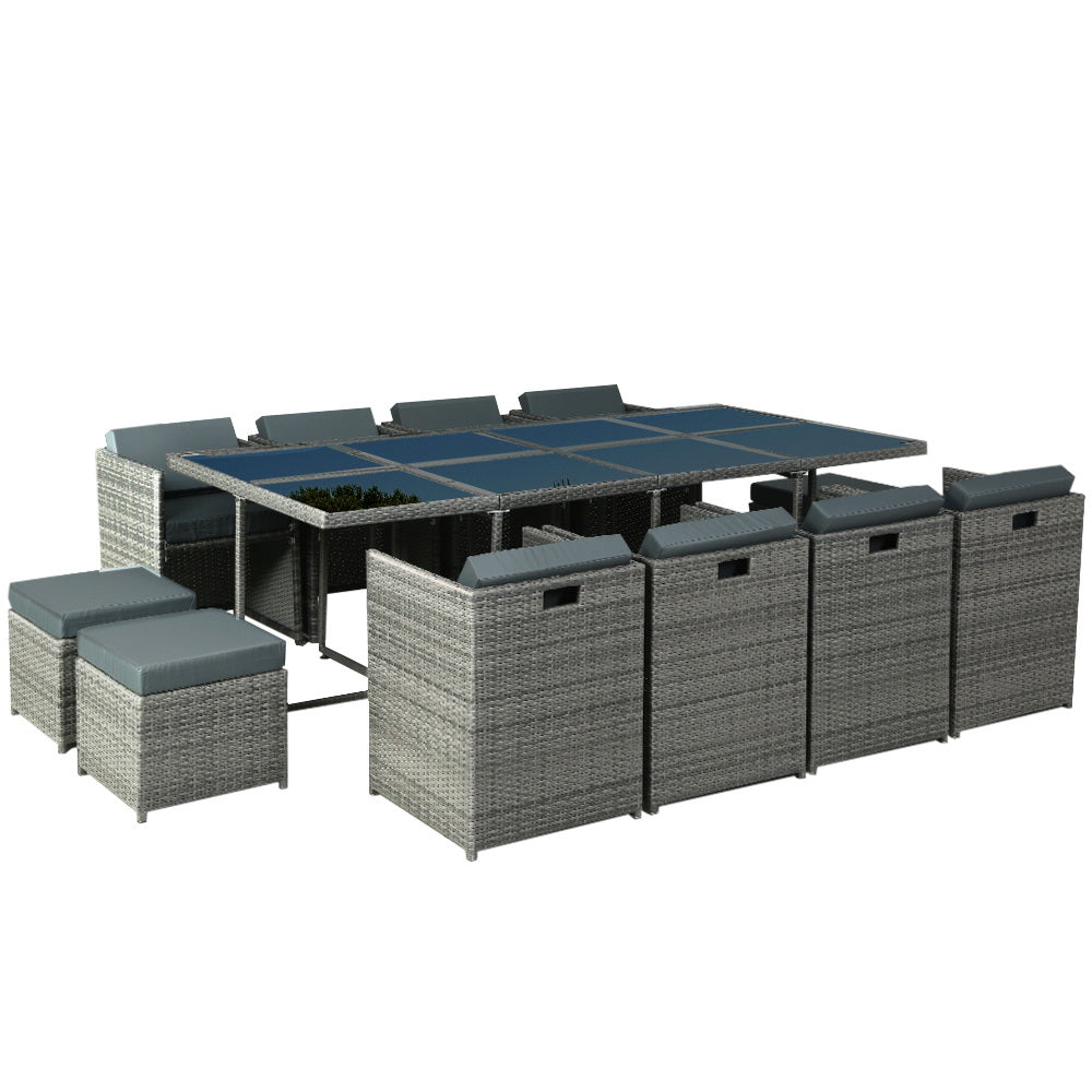 Gardeon 13 PCS Outdoor Dining Set Table Chairs Patio Lounge Setting Furniture-Outdoor Furniture Sets-PEROZ Accessories