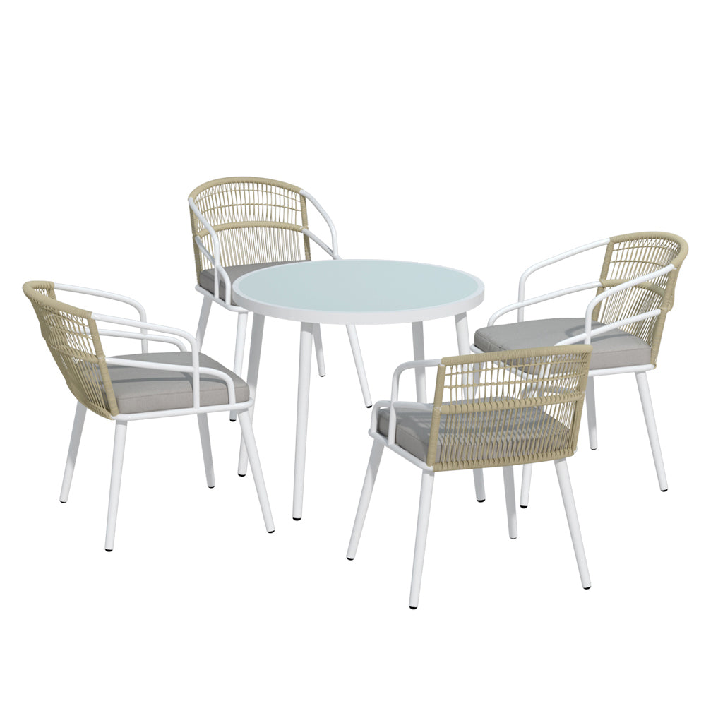 Gardeon 5pc Outdoor Dining Set Furniture Table and Chair Lounge Setting 4 Seater-Furniture &gt; Dining-PEROZ Accessories