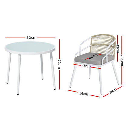Gardeon 5pc Outdoor Dining Set Furniture Table and Chair Lounge Setting 4 Seater-Furniture &gt; Dining-PEROZ Accessories