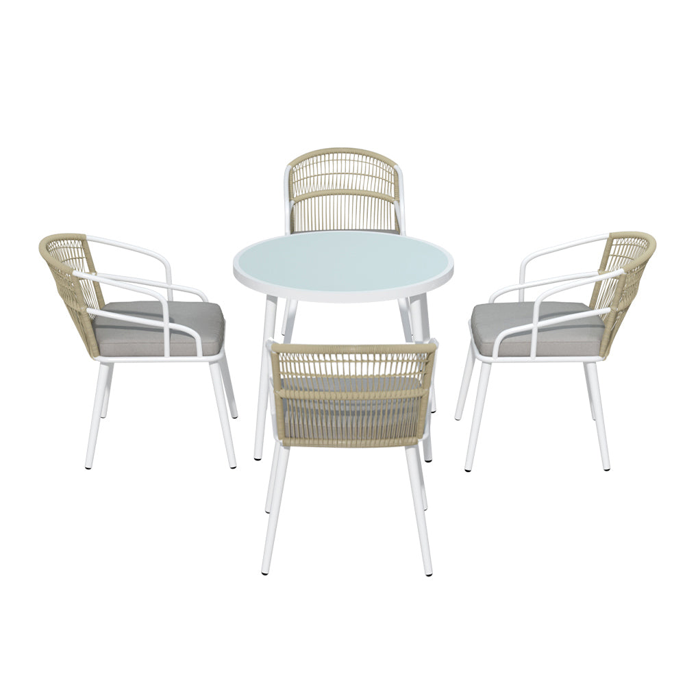Gardeon 5pc Outdoor Dining Set Furniture Table and Chair Lounge Setting 4 Seater-Furniture &gt; Dining-PEROZ Accessories
