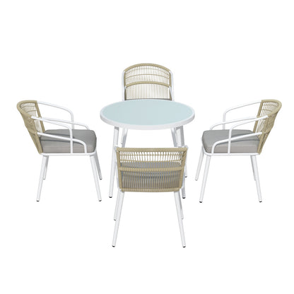 Gardeon 5pc Outdoor Dining Set Furniture Table and Chair Lounge Setting 4 Seater-Furniture &gt; Dining-PEROZ Accessories