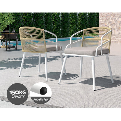 Gardeon 5pc Outdoor Dining Set Furniture Table and Chair Lounge Setting 4 Seater-Furniture &gt; Dining-PEROZ Accessories