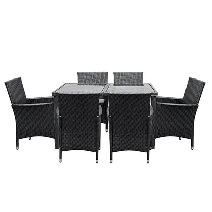 Gardeon Outdoor Furniture 7pcs Dining Set-Furniture &gt; Outdoor-PEROZ Accessories