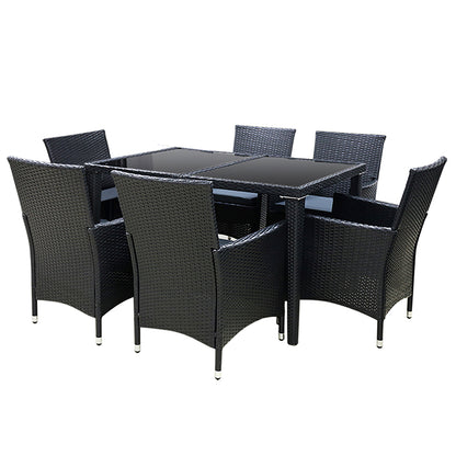 Gardeon Outdoor Furniture 7pcs Dining Set-Furniture &gt; Outdoor-PEROZ Accessories