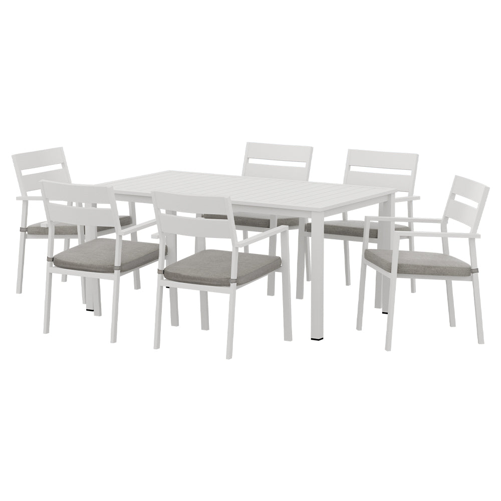 Gardeon 7 Piece Outdoor Dining Set Aluminum Table Chairs 6-seater Lounge Setting-Furniture &gt; Outdoor-PEROZ Accessories
