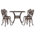 Gardeon Outdoor Dining Set 5 Piece Chairs Table Cast Aluminum Patio Brown-Furniture > Outdoor-PEROZ Accessories