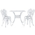 Gardeon Outdoor Dining Set 5 Piece Chairs Table Cast Aluminum Patio White-Furniture > Outdoor-PEROZ Accessories