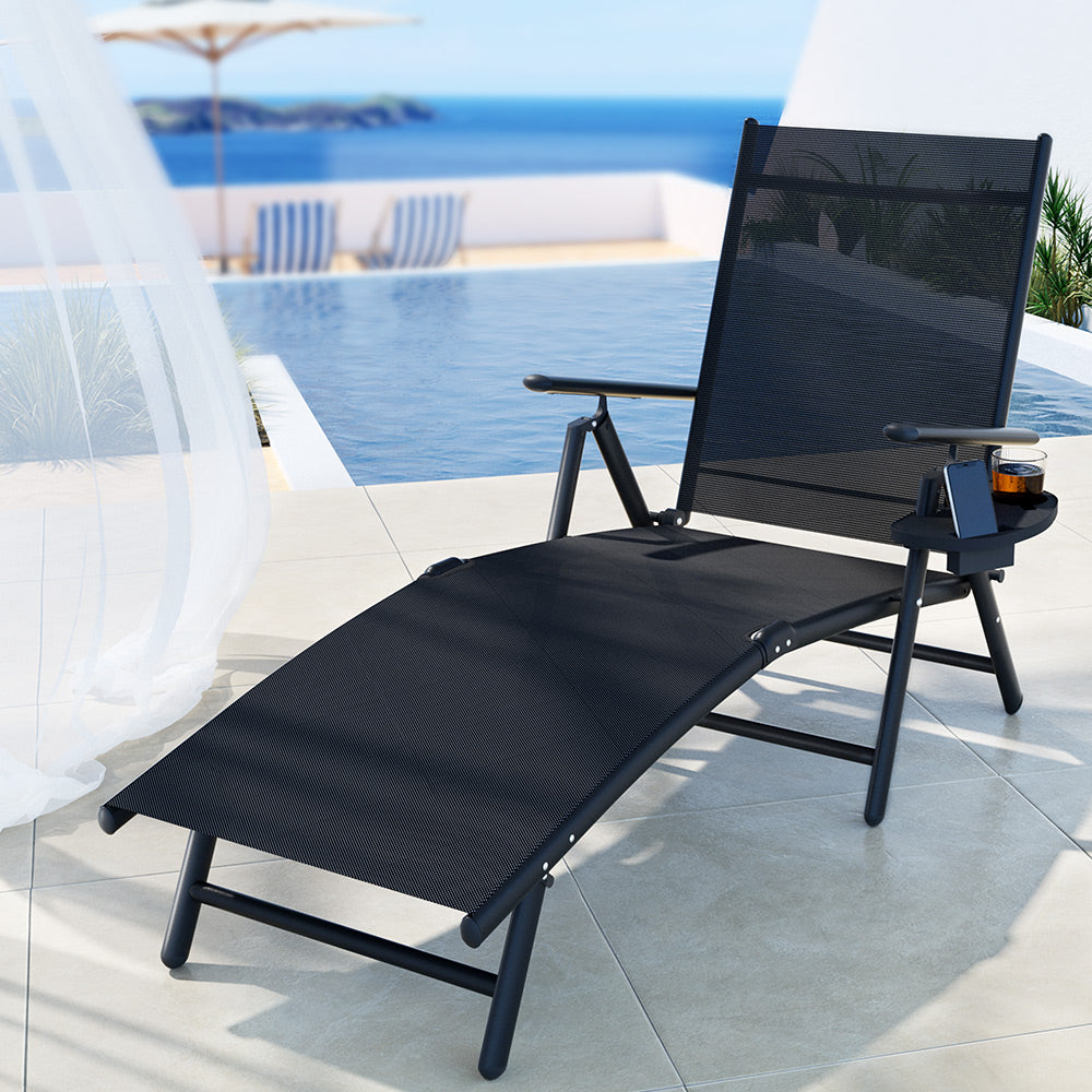 Gardeon Sun Lounge Outdoor Lounger Recliner Chair Foldable Patio Furniture-Furniture &gt; Outdoor-PEROZ Accessories