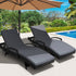 Gardeon Set of 2 Outdoor Sun Lounge Chair with Cushion - Black-Furniture > Outdoor-PEROZ Accessories