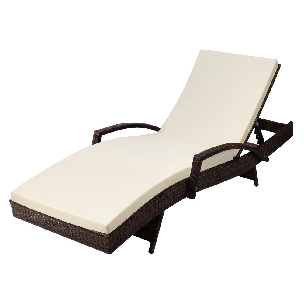Gardeon Outdoor Sun Lounge - Brown-Furniture &gt; Outdoor-PEROZ Accessories