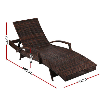 Gardeon Outdoor Sun Lounge - Brown-Furniture &gt; Outdoor-PEROZ Accessories