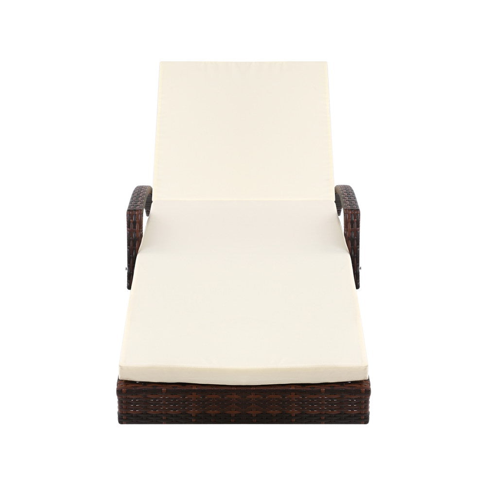 Gardeon Outdoor Sun Lounge - Brown-Furniture &gt; Outdoor-PEROZ Accessories