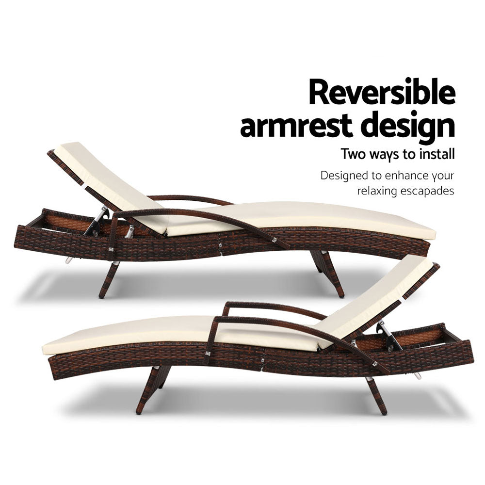Gardeon Outdoor Sun Lounge - Brown-Furniture &gt; Outdoor-PEROZ Accessories