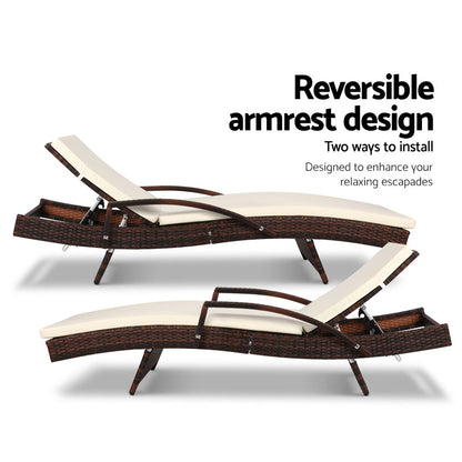 Gardeon Outdoor Sun Lounge - Brown-Furniture &gt; Outdoor-PEROZ Accessories