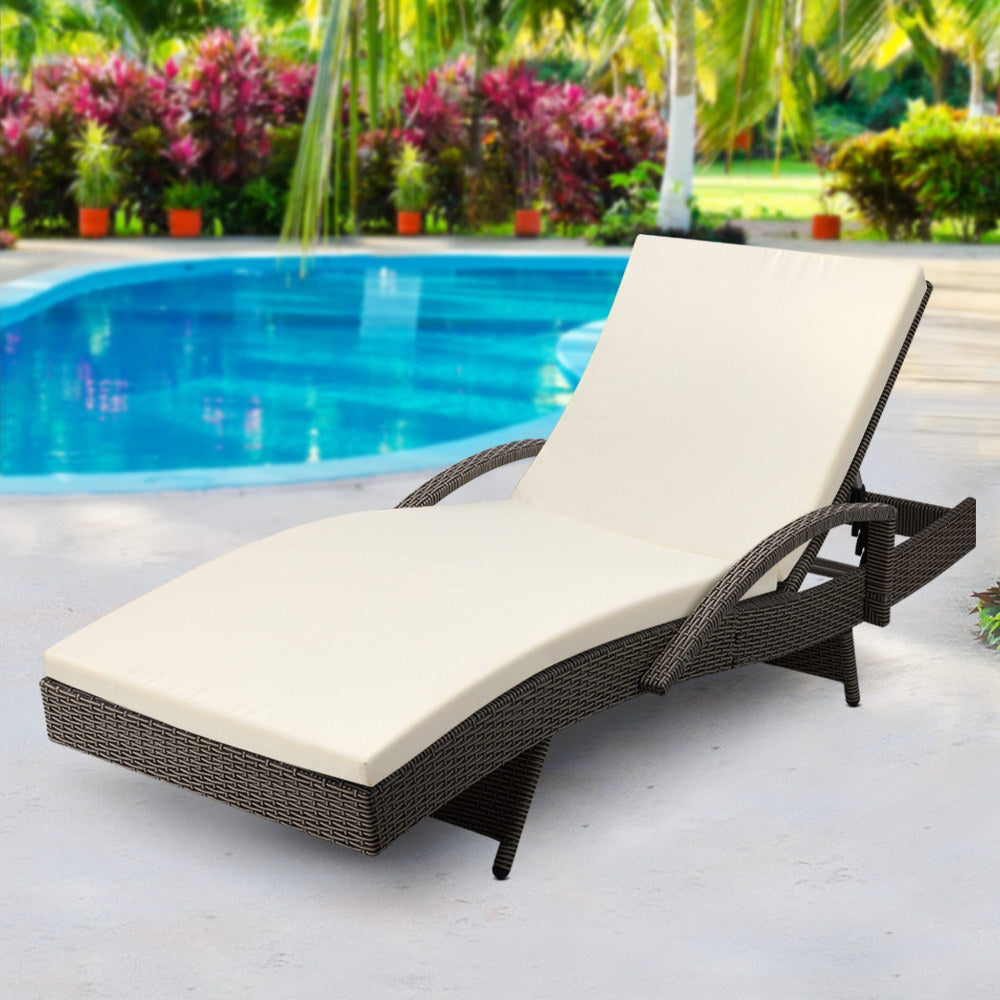 Gardeon Outdoor Sun Lounge - Grey-Furniture &gt; Outdoor-PEROZ Accessories
