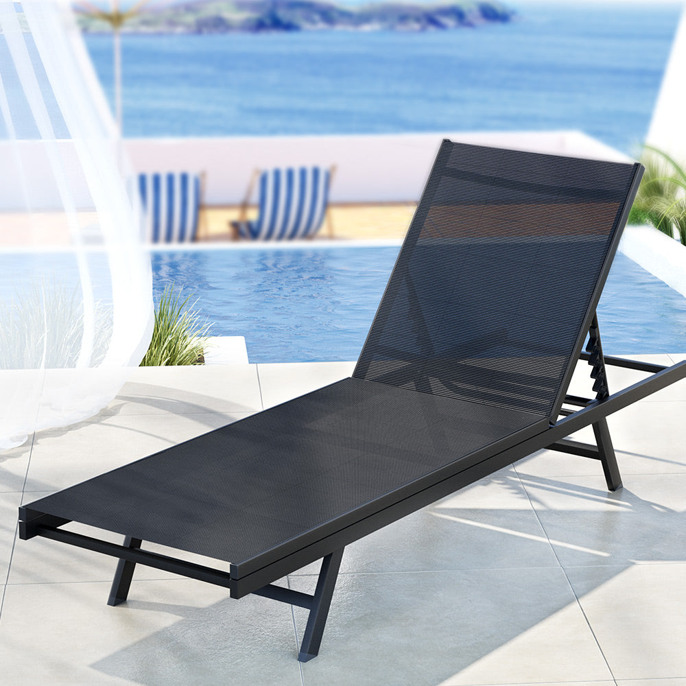 Gardeon Sun Lounger Outdoor Lounge Setting Chair Adjustable Patio Furniture Pool-Furniture &gt; Outdoor-PEROZ Accessories