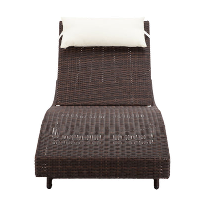 Gardeon Outdoor Wicker Sun Lounge - Brown-Furniture &gt; Outdoor-PEROZ Accessories