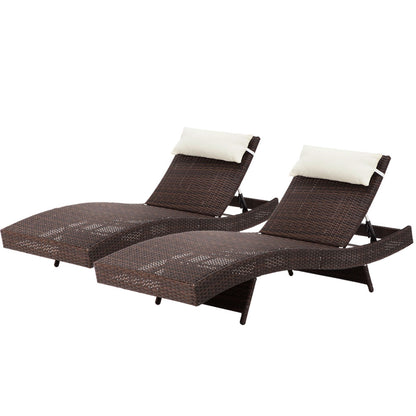 Gardeon Outdoor Sun Lounge Setting Wicker Lounger Day Bed Rattan Patio Furniture Brown-Furniture &gt; Outdoor-PEROZ Accessories