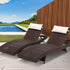Gardeon Outdoor Sun Lounge Setting Wicker Lounger Day Bed Rattan Patio Furniture Brown-Furniture > Outdoor-PEROZ Accessories