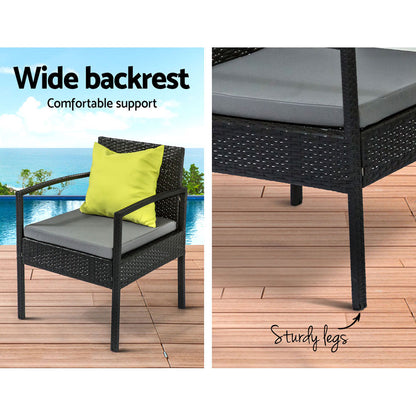 Gardeon Outdoor Furniture Lounge Setting Garden Patio Wicker Cover Table Chairs-Furniture &gt; Outdoor-PEROZ Accessories