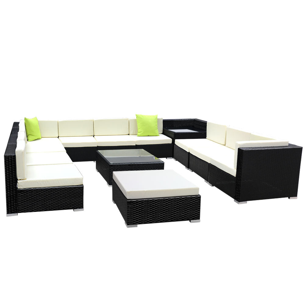 Gardeon 13PC Outdoor Furniture Sofa Set Wicker Garden Patio Lounge-Furniture &gt; Outdoor-PEROZ Accessories