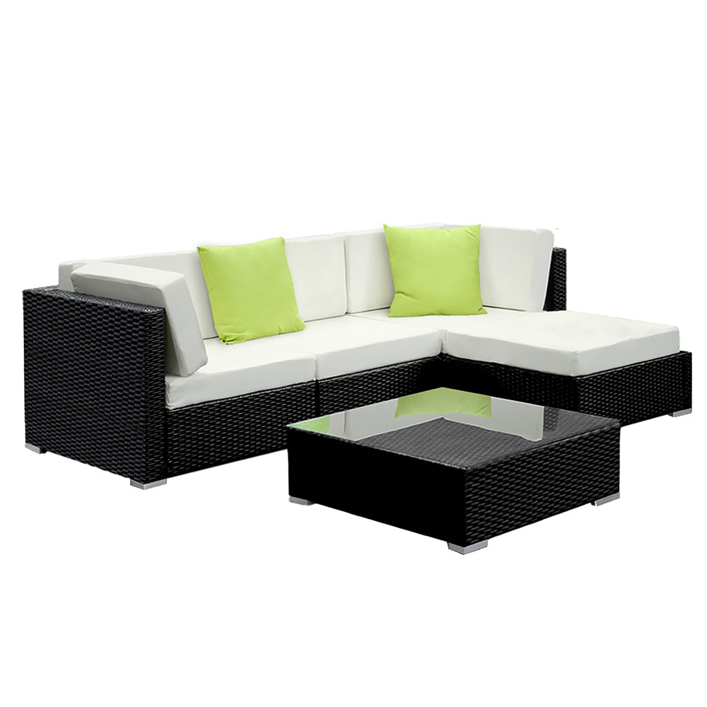 Gardeon 5PC Outdoor Furniture Sofa Set Wicker Garden Patio Pool Lounge-Furniture &gt; Outdoor-PEROZ Accessories