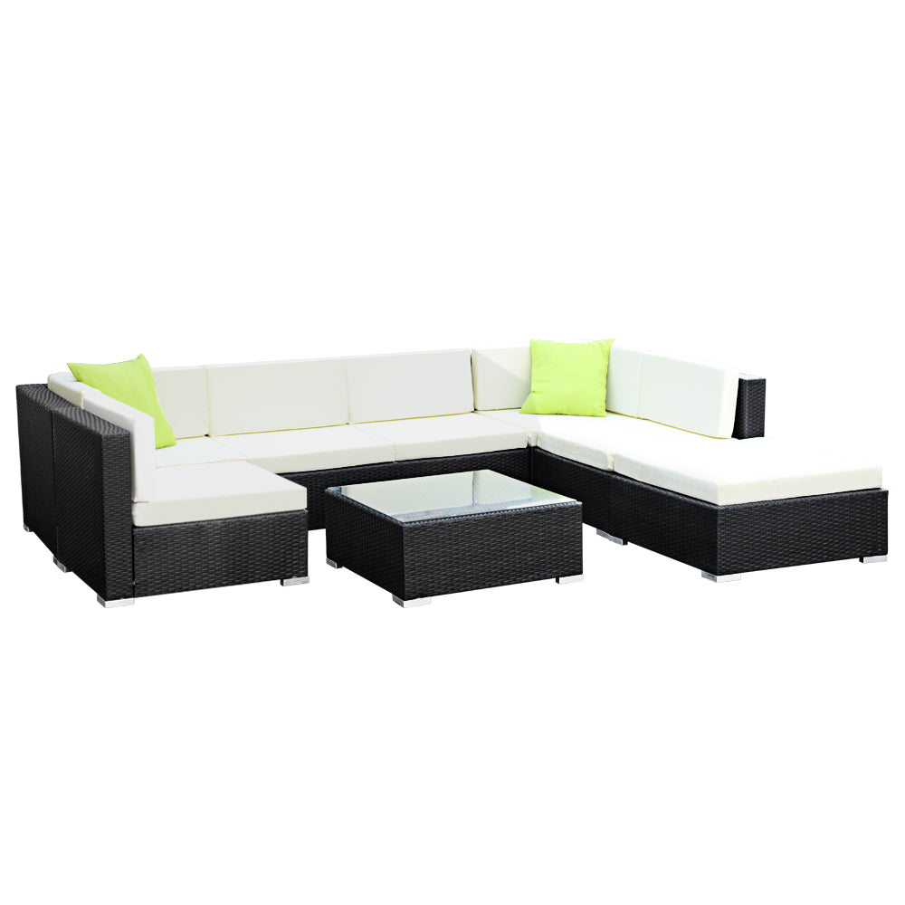 Gardeon 8PC Sofa Set with Storage Cover Outdoor Furniture Wicker-Furniture &gt; Outdoor-PEROZ Accessories