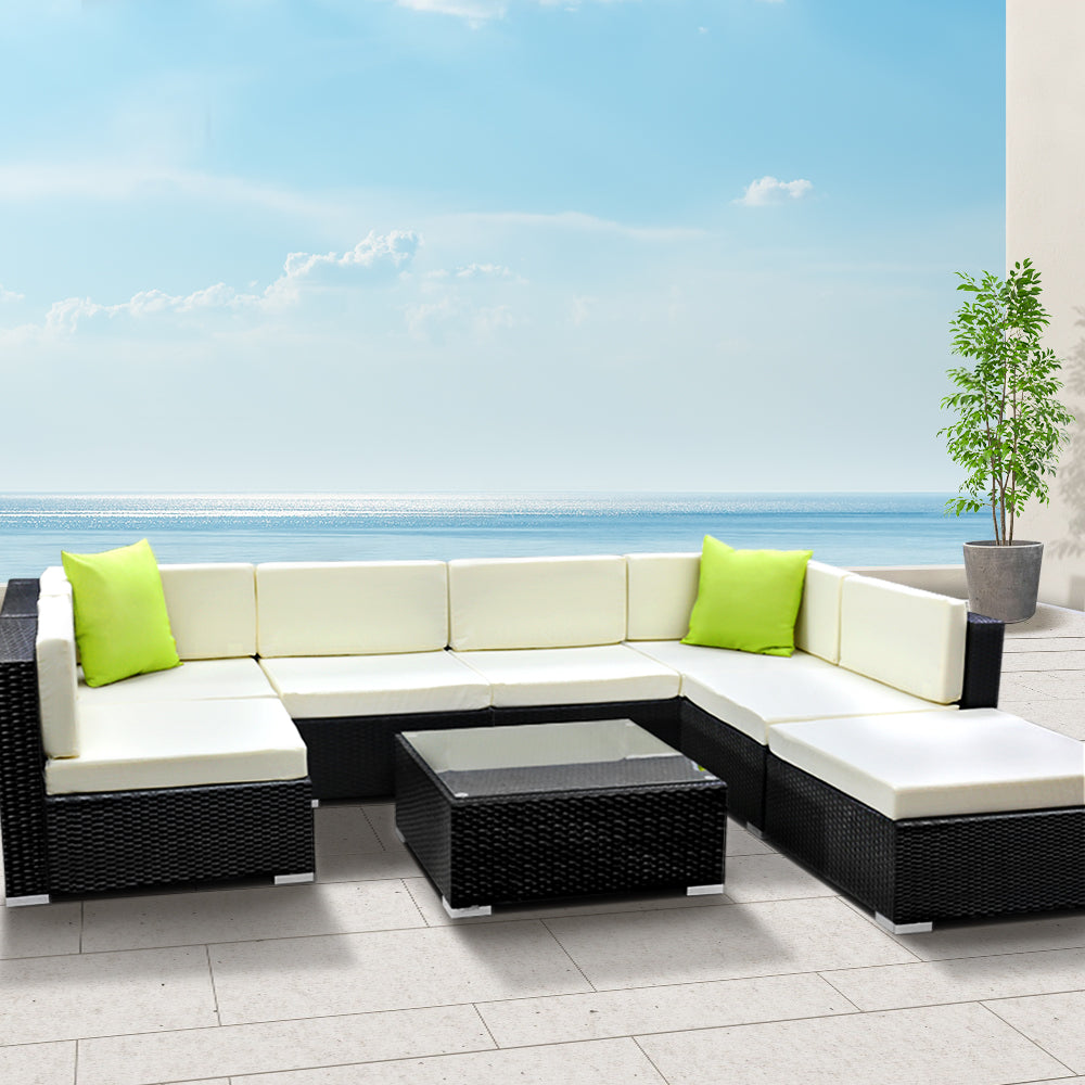 Gardeon 8PC Outdoor Furniture Sofa Set Wicker Garden Patio Pool Lounge-Furniture &gt; Outdoor-PEROZ Accessories
