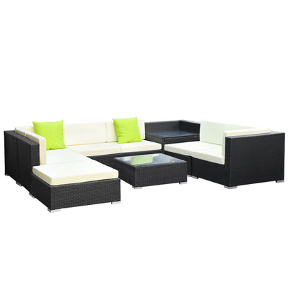 Gardeon 9PC Outdoor Furniture Sofa Set Wicker Garden Patio Pool Lounge-Furniture &gt; Outdoor-PEROZ Accessories