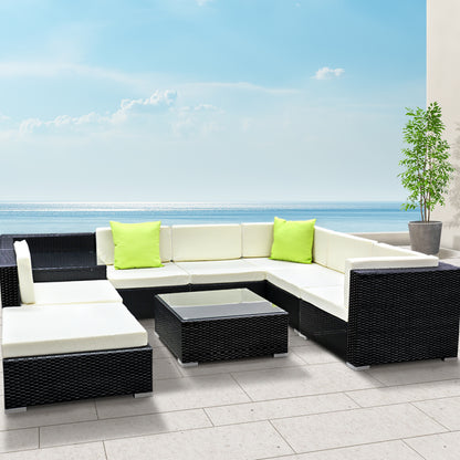 Gardeon 9PC Outdoor Furniture Sofa Set Wicker Garden Patio Pool Lounge-Furniture &gt; Outdoor-PEROZ Accessories