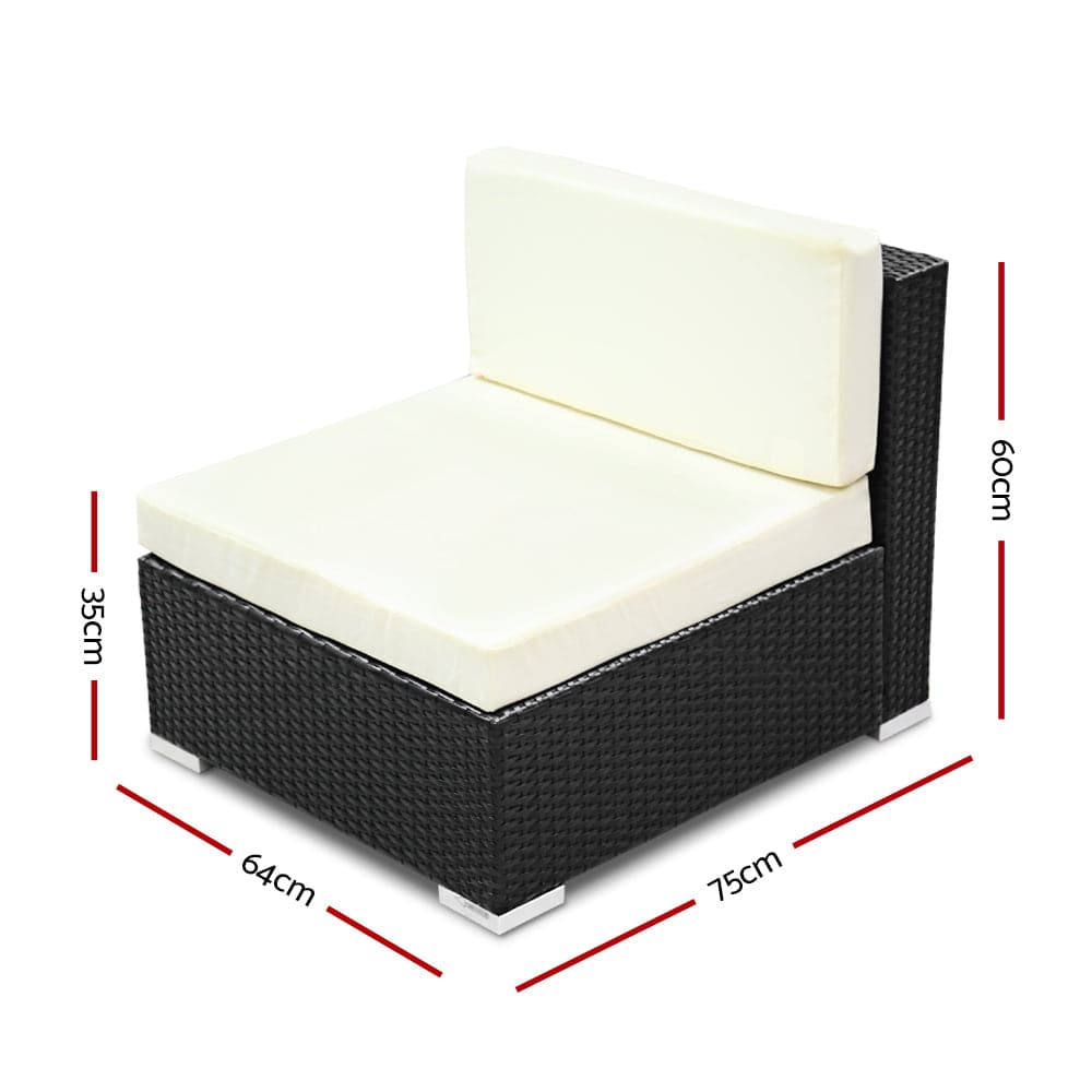 3PC Gardeon Outdoor Furniture Sofa Set Wicker Rattan Garden Lounge Chair Setting-Furniture &gt; Outdoor-PEROZ Accessories