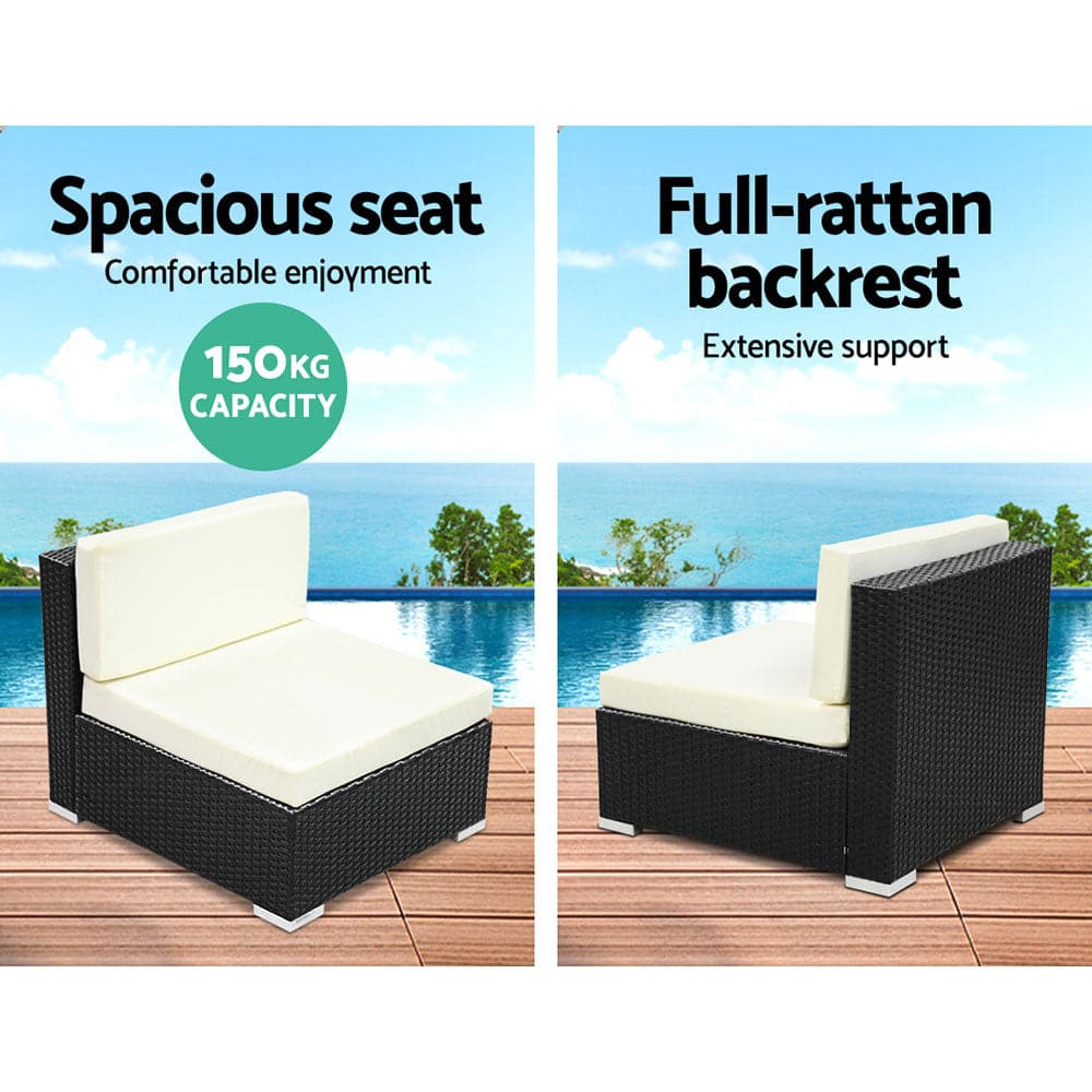 3PC Gardeon Outdoor Furniture Sofa Set Wicker Rattan Garden Lounge Chair Setting-Furniture &gt; Outdoor-PEROZ Accessories