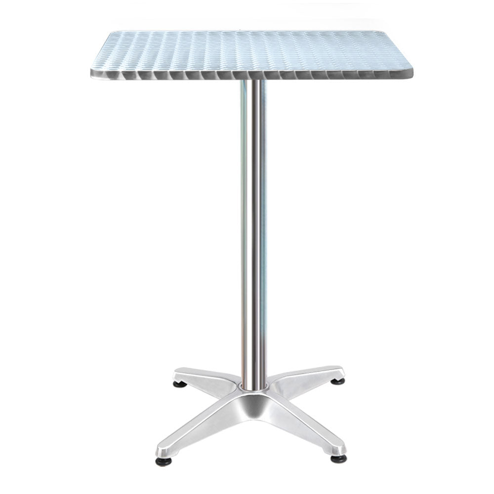 Bar Table Outdoor Furniture Adjustable Aluminium Pub Cafe Indoor Square Gardeon-Furniture &gt; Outdoor-PEROZ Accessories