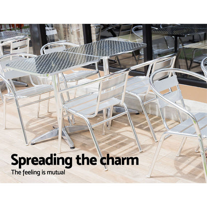 Bar Table Outdoor Furniture Adjustable Aluminium Pub Cafe Indoor Square Gardeon-Furniture &gt; Outdoor-PEROZ Accessories
