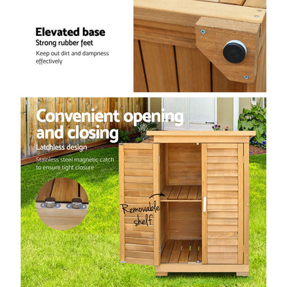 Gardeon Portable Wooden Garden Storage Cabinet-Home &amp; Garden &gt; Storage-PEROZ Accessories