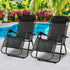 Gardeon Set of 2 Zero Gravity Chairs Reclining Outdoor Furniture Sun Lounge Folding Camping Lounger Black-Furniture > Outdoor-PEROZ Accessories