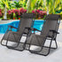 Gardeon Set of 2 Zero Gravity Chairs Reclining Outdoor Furniture Sun Lounge Folding Camping Lounger Grey-Furniture > Outdoor-PEROZ Accessories