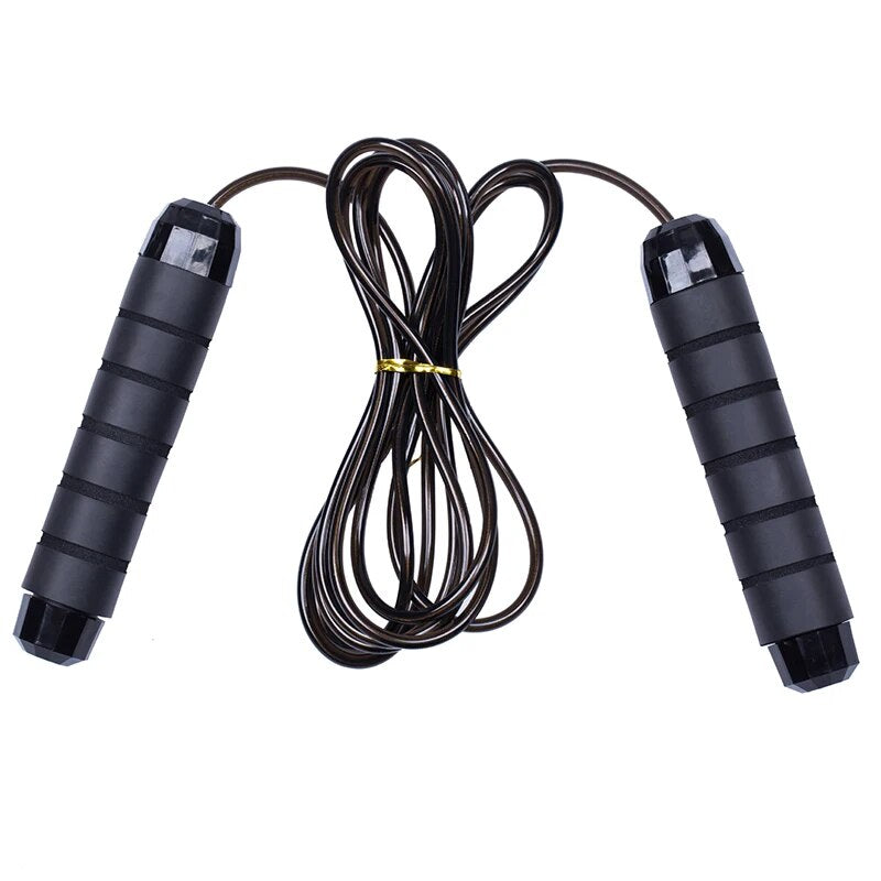 Anyfit Black Jumping Rope Tangle Free Rapid Speed Cable With Ball Bearings Steel Skipping Rope Gym Fitness Home Exercise Slim Body-Exercise &amp; Fitness-PEROZ Accessories