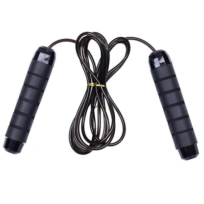 Anyfit Black Jumping Rope Tangle Free Rapid Speed Cable With Ball Bearings Steel Skipping Rope Gym Fitness Home Exercise Slim Body-Exercise &amp; Fitness-PEROZ Accessories
