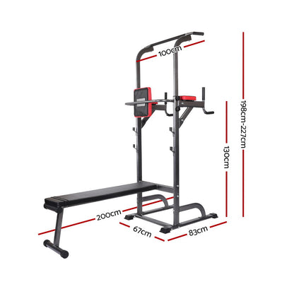 Everfit 9-IN-1 Power Tower Weight Bench Multi-Function Station-Sports &amp; Fitness &gt; Fitness Accessories-PEROZ Accessories