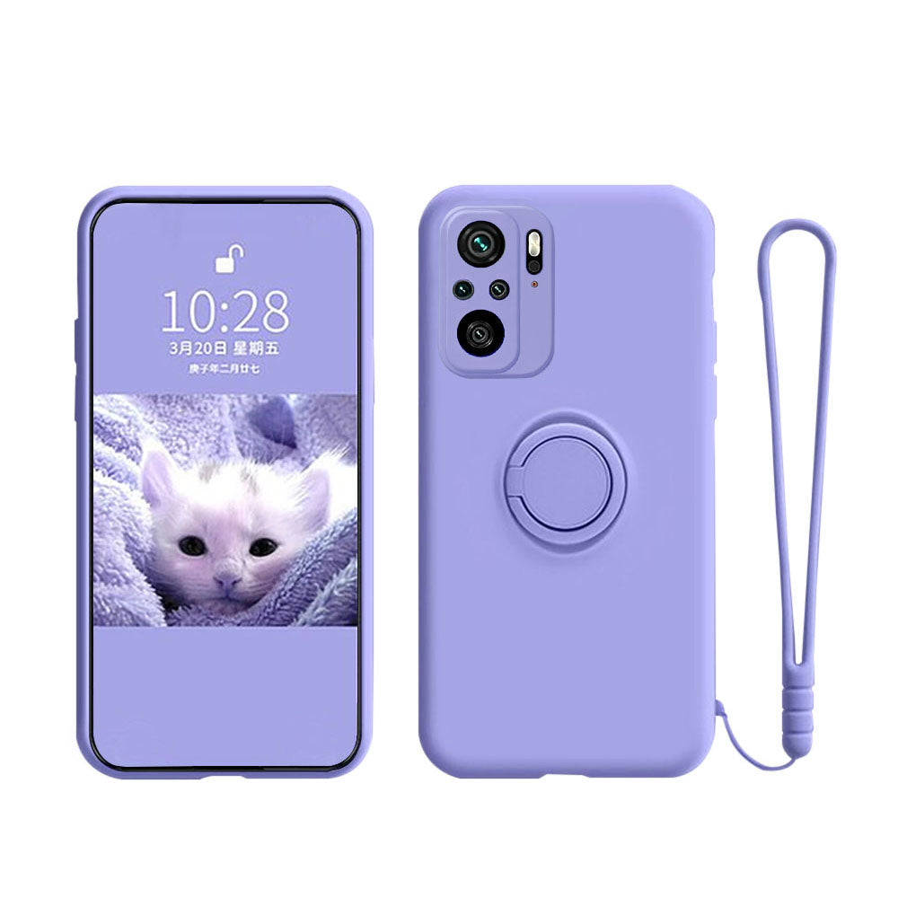 Anymob Xiaomi Redmi Case Purple Stand Ring Holder Strap Liquid Silicon Cover Phone Protection-Mobile Phone Cases-PEROZ Accessories