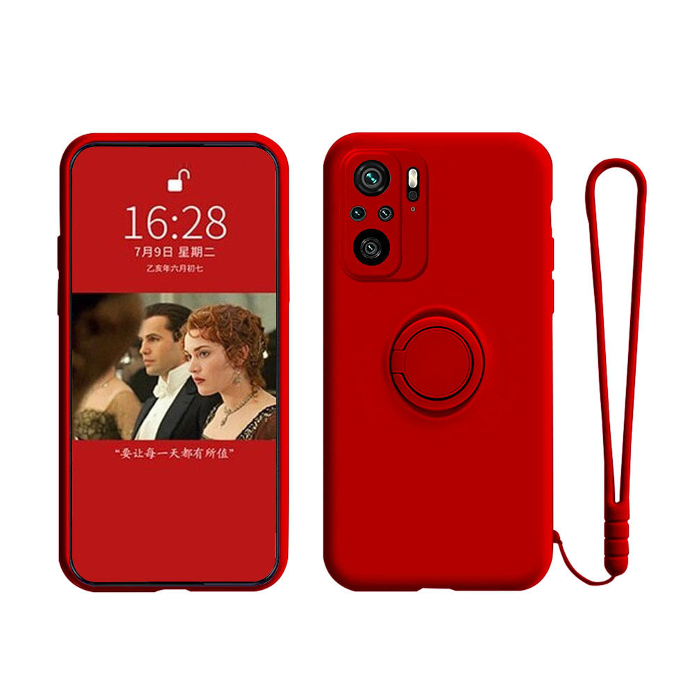 Anymob Xiaomi Redmi Case Red Stand Ring Holder Strap Liquid Silicon Cover Phone Protection-Mobile Phone Cases-PEROZ Accessories