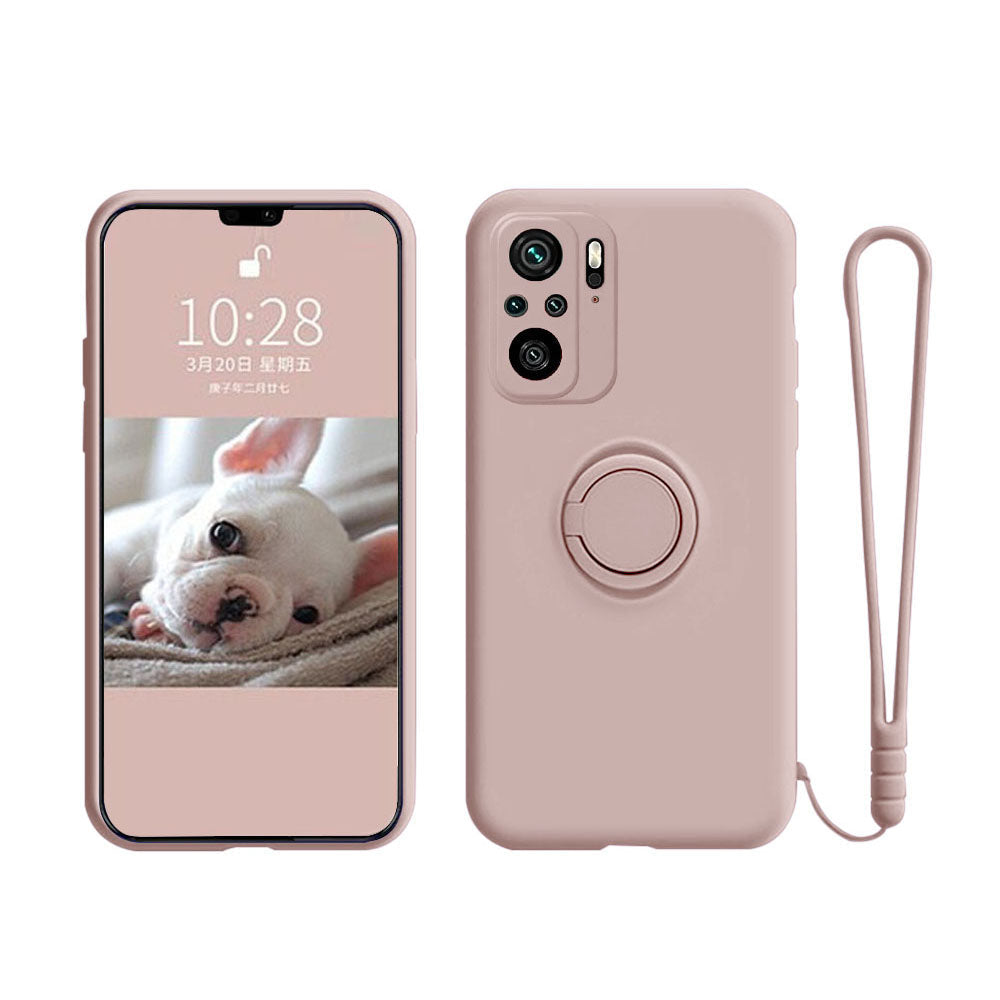 Anymob Xiaomi Redmi Case Peach Stand Ring Holder Strap Liquid Silicon Cover Phone Protection-Mobile Phone Cases-PEROZ Accessories