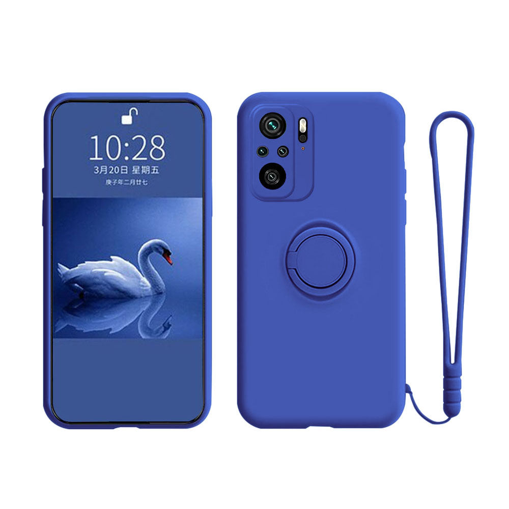 Anymob Xiaomi Redmi Case Blue Stand Ring Holder Strap Liquid Silicon Cover Phone Protection-Mobile Phone Cases-PEROZ Accessories