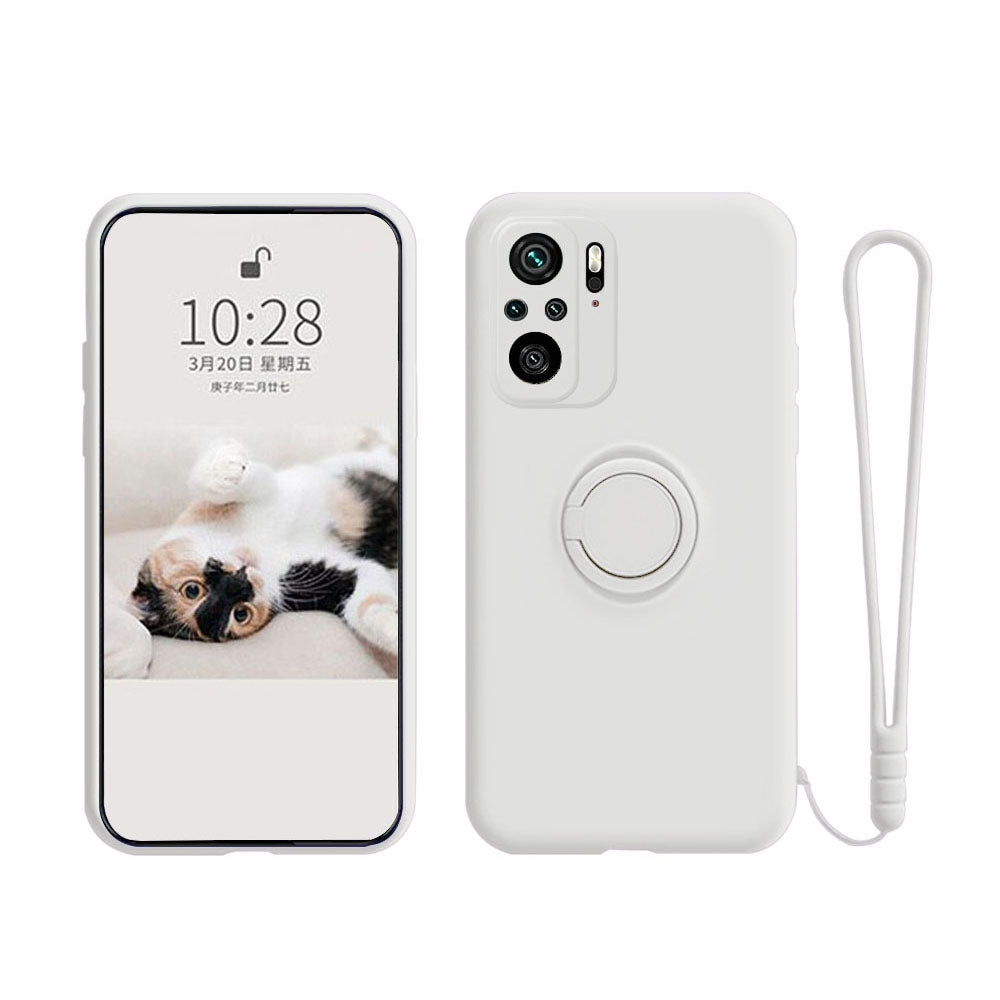 Anymob Xiaomi Redmi Case White Stand Ring Holder Strap Liquid Silicon Cover Phone Protection-Mobile Phone Cases-PEROZ Accessories