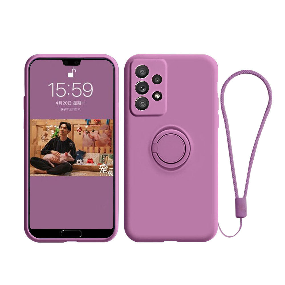 Anymob Samsung Case Purple Magnetic Ring Holder Soft Silicone Phone Strap Cover Protection-Mobile Phone Cases-PEROZ Accessories