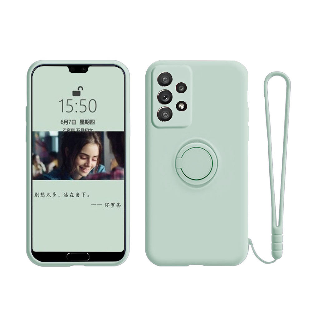 Anymob Samsung Case Tea Green Magnetic Ring Holder Soft Silicone Phone Strap Cover Protection-Mobile Phone Cases-PEROZ Accessories