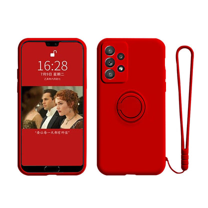 Anymob Samsung Case Red Magnetic Ring Holder Soft Silicone Phone Strap Cover Protection-Mobile Phone Cases-PEROZ Accessories